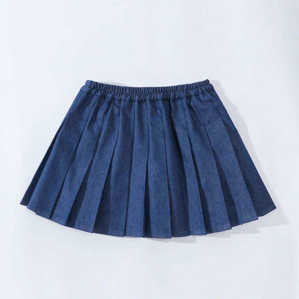 New Blue Casual Kids A-line Skirt with Shorts
