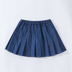 New Blue Casual Kids A-line Skirt with Shorts