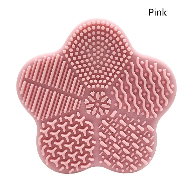 Silicon heart shaped makeup brush cleaner pads