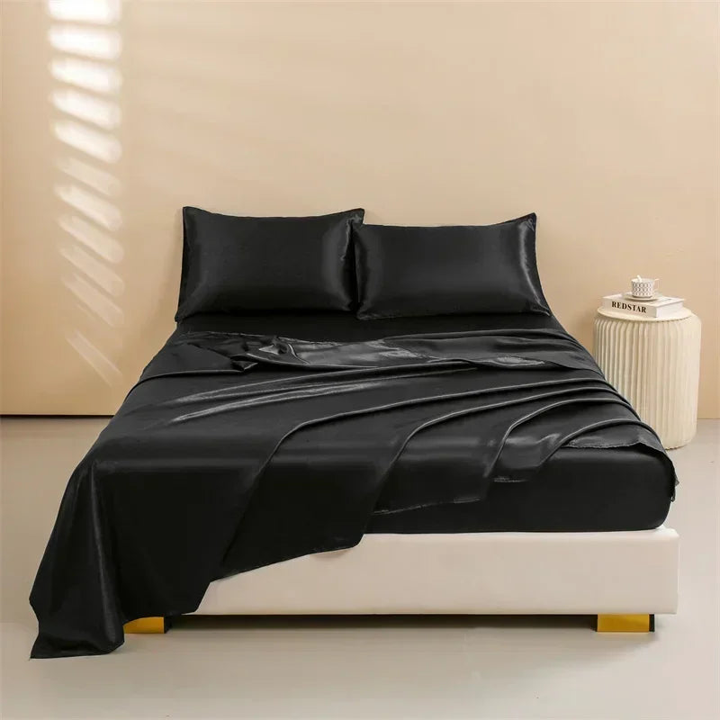 4 Pcs Satin Bed Sheets