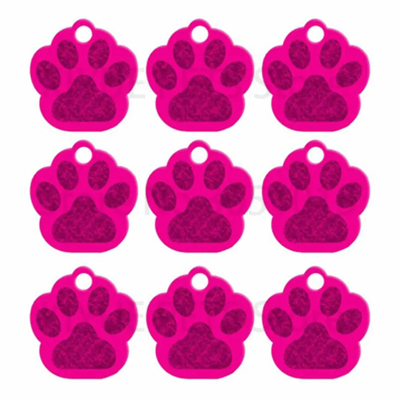 100Pcs Paw Pet Dog ID Tag