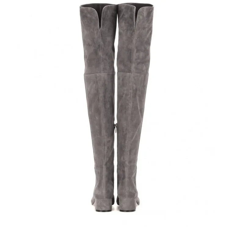 Over-the-knee Fashion Boots, Round Head Mid-heel
