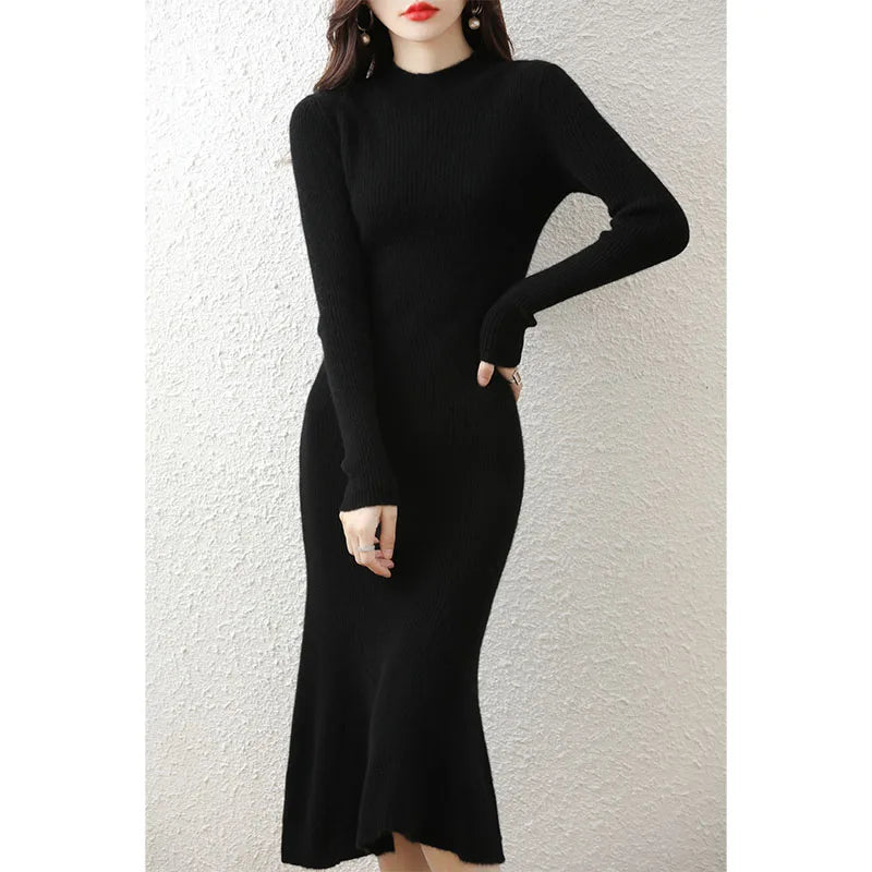 Cashmere Sweater Women's Knitted Dresses