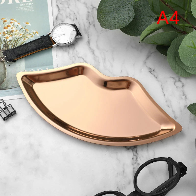 Stainless Steel Lip Shaped Jewelry Tray
