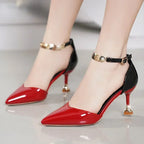 Sweet Pointed Toe Buckles Strap Stiletto Heels