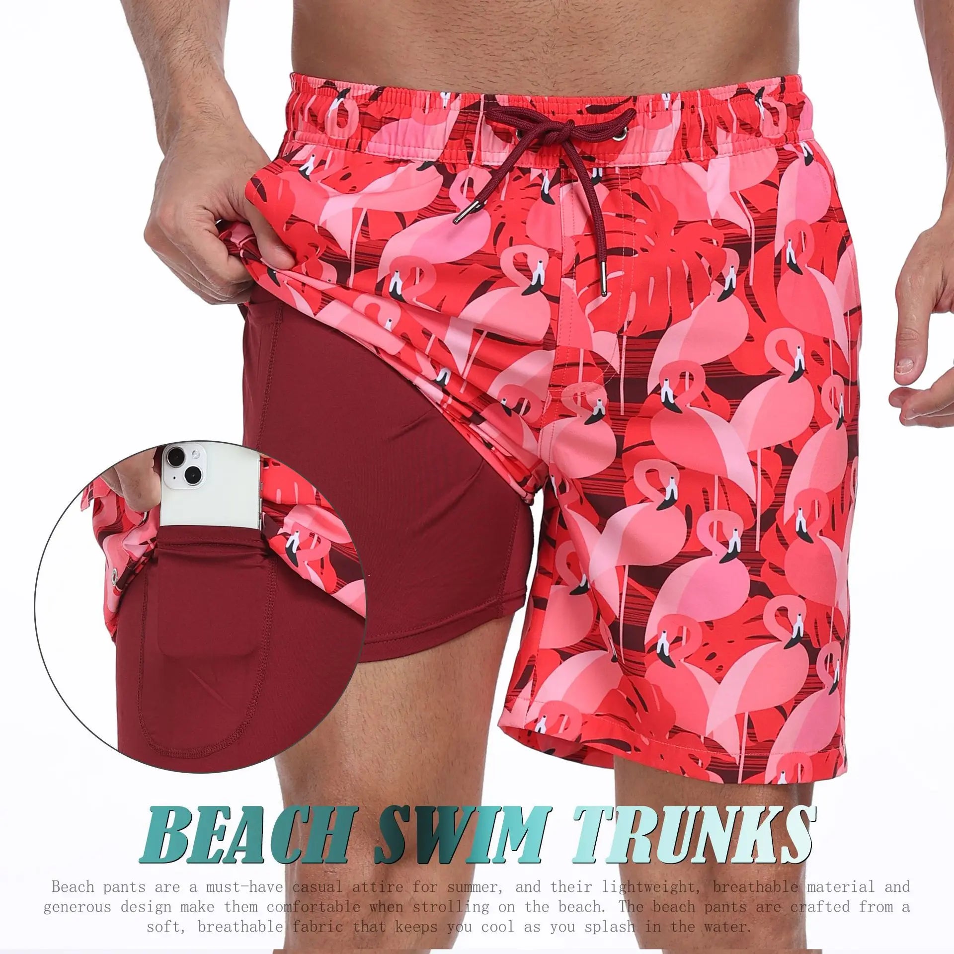 2026 Mens Beach Print Shorts