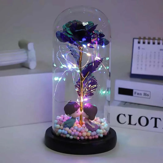 Mothers Day Rose Galaxy Glass Rose