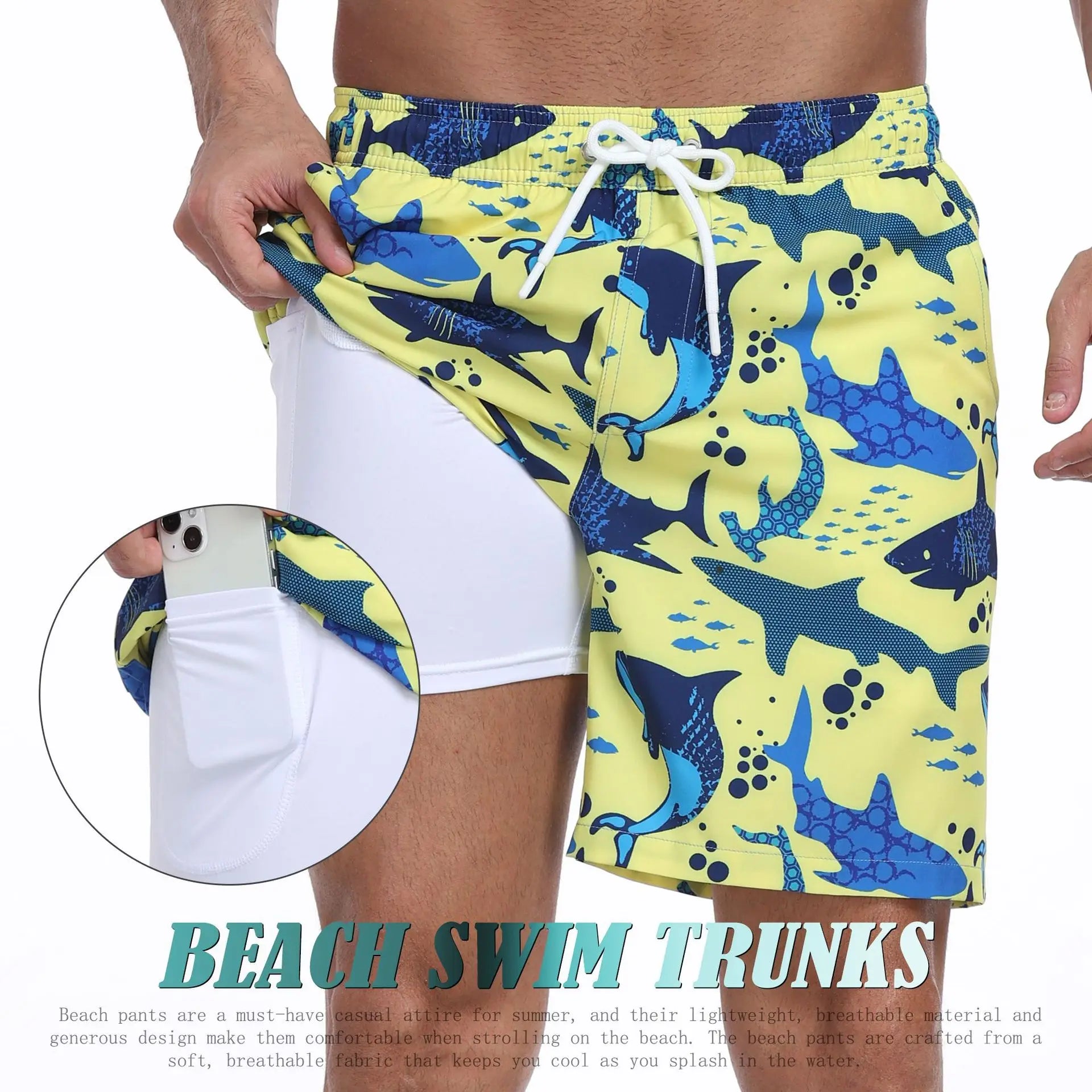 2026 Mens Beach Print Shorts