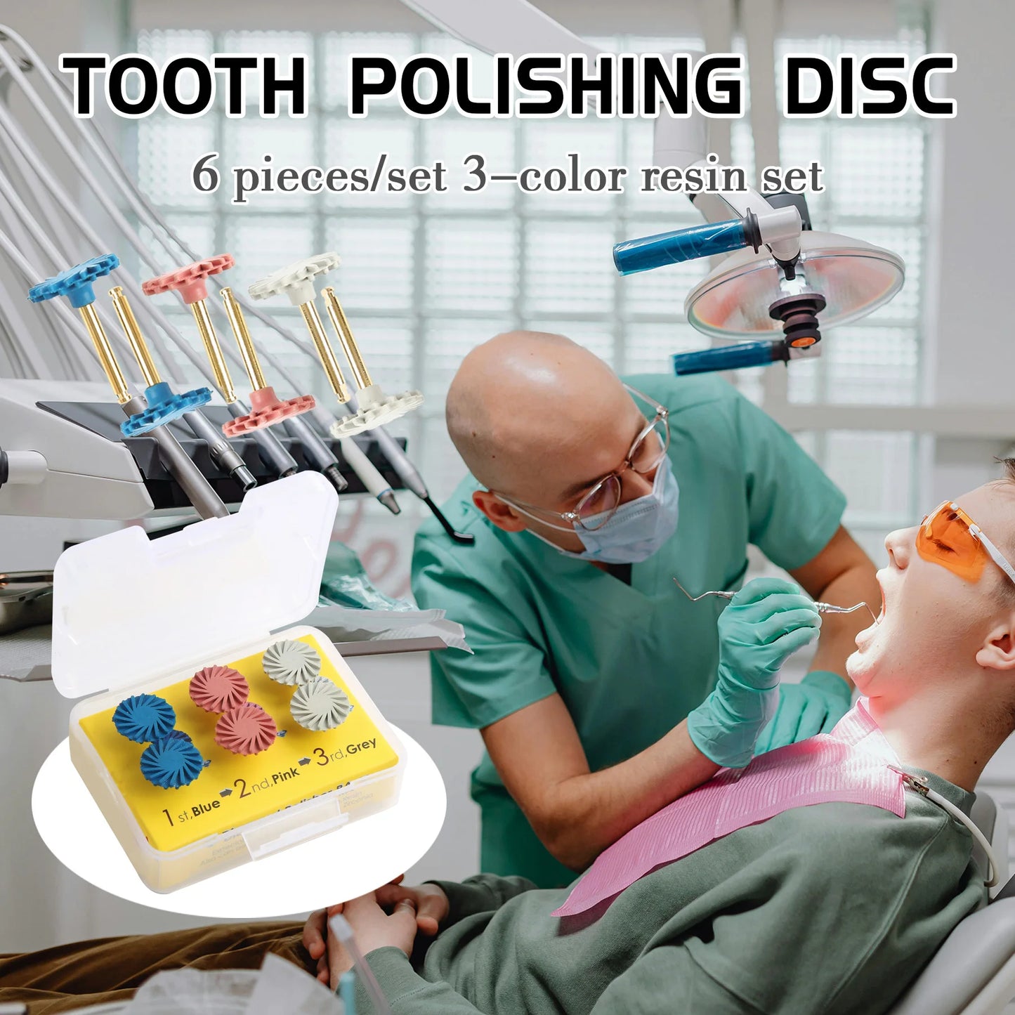 6Pcs/Set Dental Rubber Polisher Composite Resin