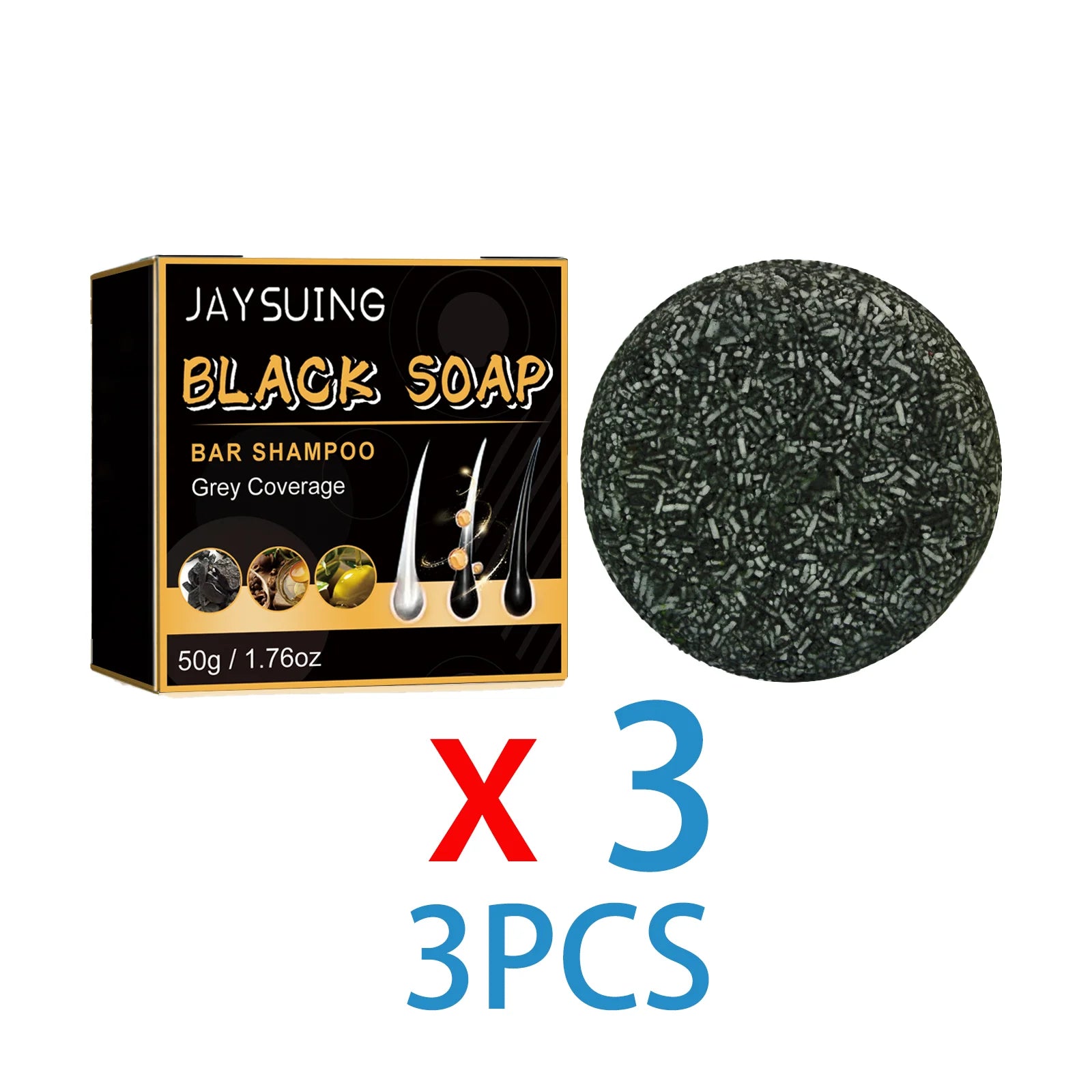 Natural Black Hair Soap Anti-Gray Hair Treatment