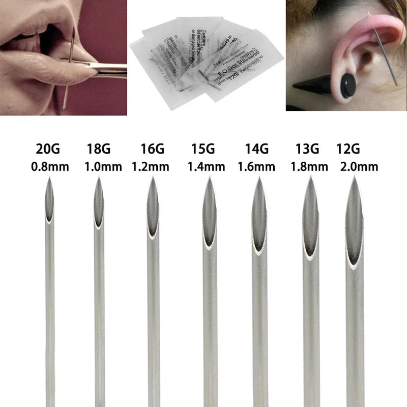 100PCS/Box Disposable 316 Steel Piercing Puncture Needles