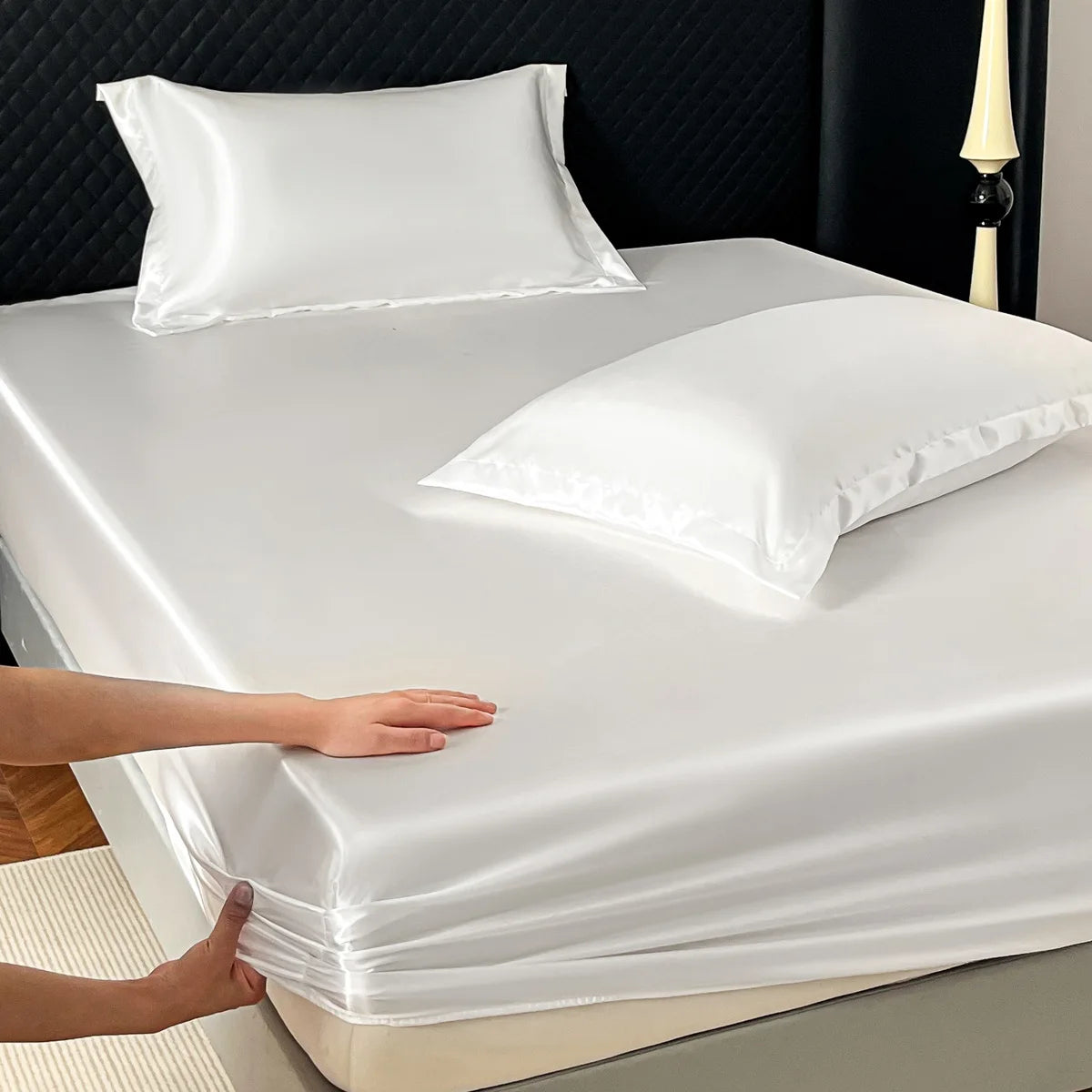 Ice Silk Fitted Sheet 90x200cm