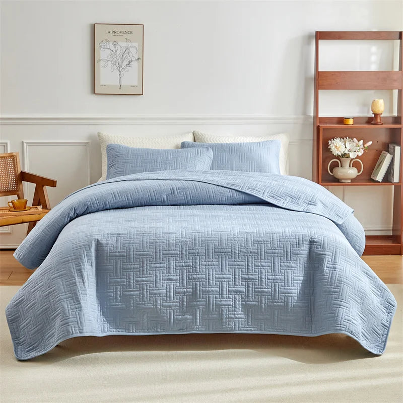 3pcs set, Quilted Cotton Bedspread