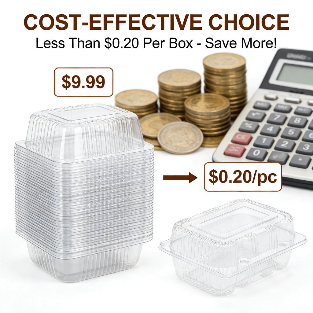50Pcs Clear Plastic Food Containers