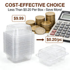 50Pcs Clear Plastic Food Containers