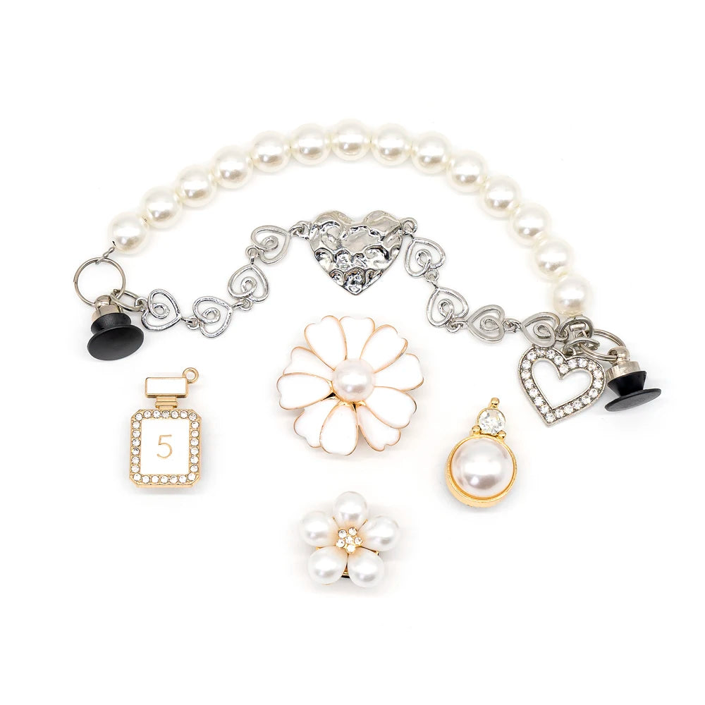 1/5pcs Girls Shoe Charms Designer Pearls