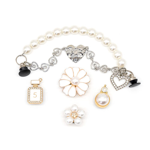 1/5pcs Girls Shoe Charms Designer Pearls