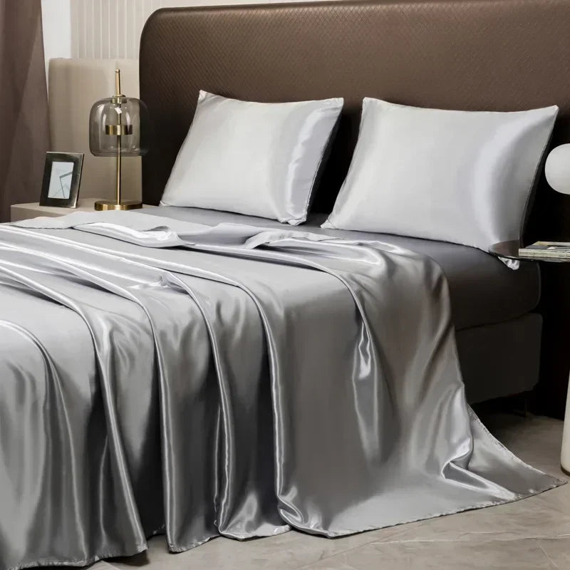 4 Pcs Satin Bed Sheets