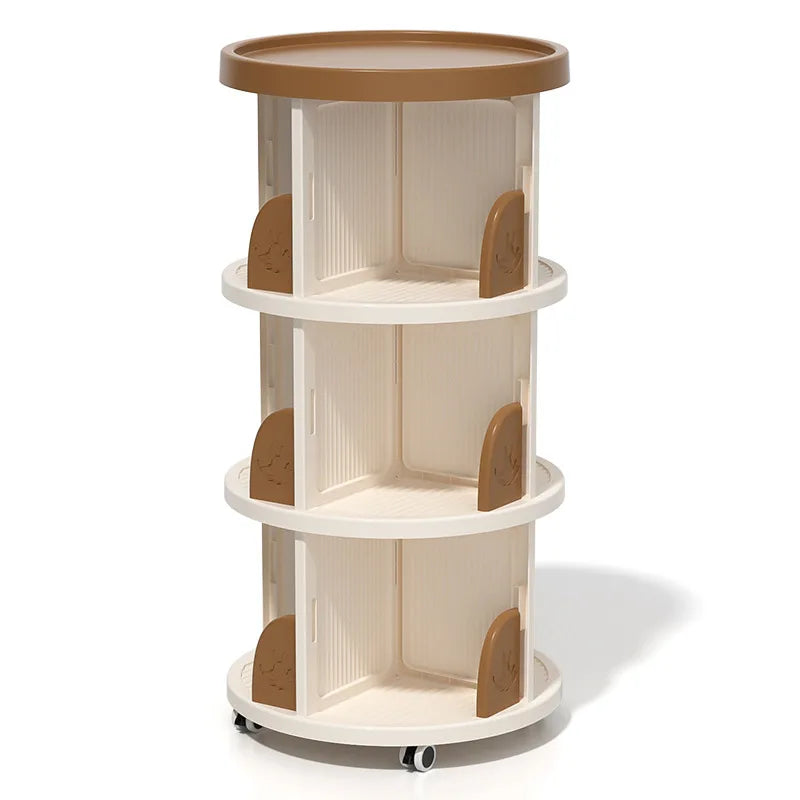 Rolling Rotating Bookshelf Bookcase