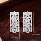 Fashionable and Luxurious Synthetic Zircon Earrings