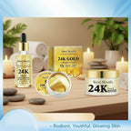 West & Month 24K Gold skincare products on a light blue background