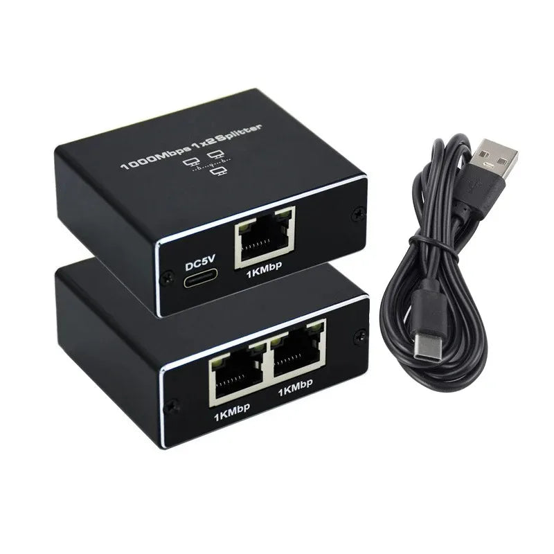 1000Mbps Ethernet Splitter Adapter Network LAN Extender RJ45