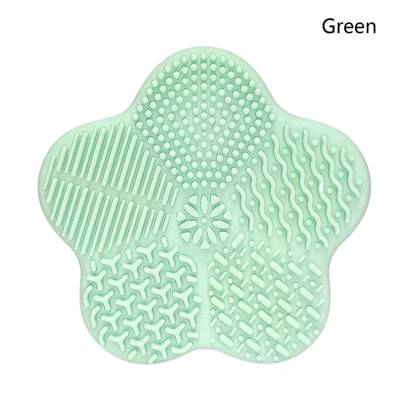 Silicon heart shaped makeup brush cleaner pads