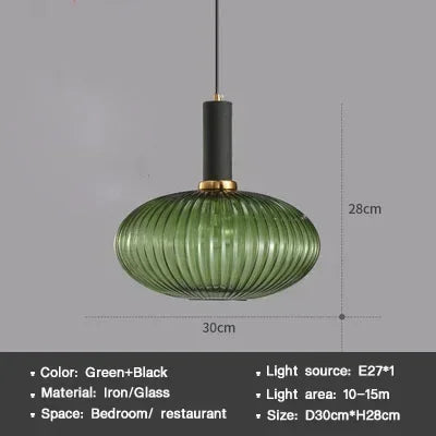 Striped Nordic Vintage Colorful Glass Chandelier