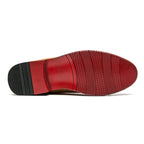 Chelsea Boots Flock Rivet Square Toe Red Sole