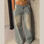 Vintage Denims Washed Mid Waist Loose