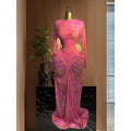 Tie Dye Printed Stacked Ruched Midi Bodycon Maxi Dress