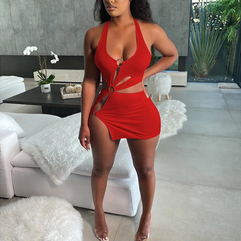 Stretch Slim Hollow Sexy Mini Bodycon Dress