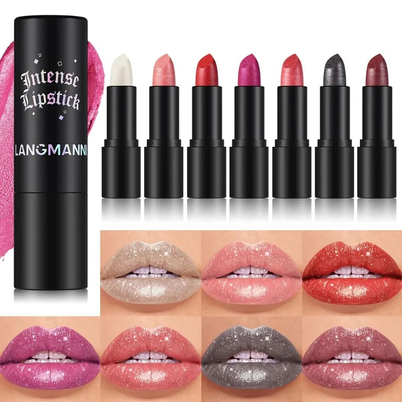 Nude Gray Metallic Lipstick Glitter Diamond