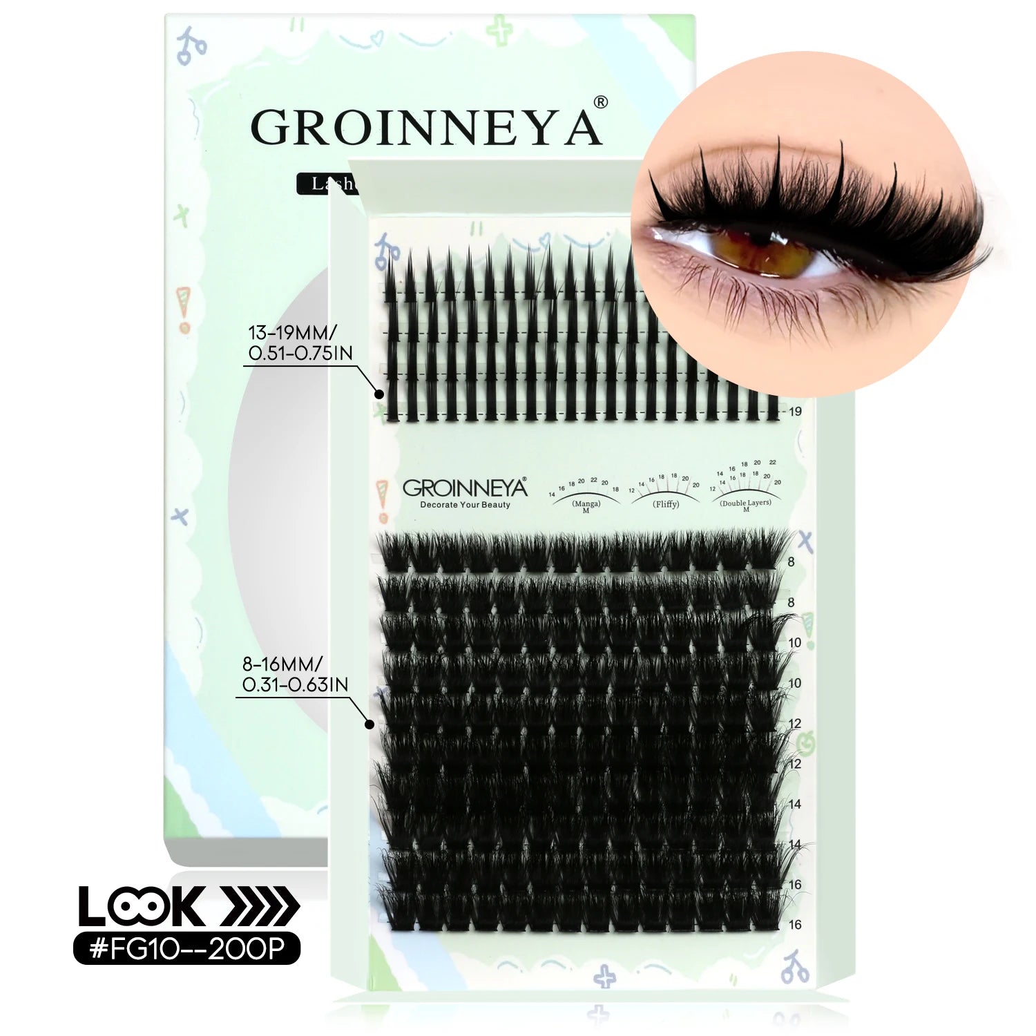 GROINNEYA Lash Clusters Kit