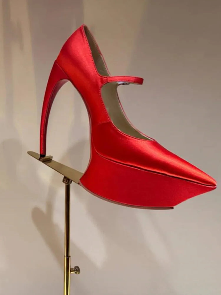 New Pointed Stiletto High Heels Thick Bottom Ballet Sandals