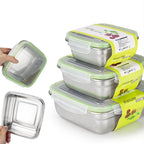 3 Pieces Stainless Steel Food Containers