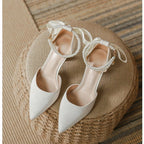 String Bead Pearls High Heels