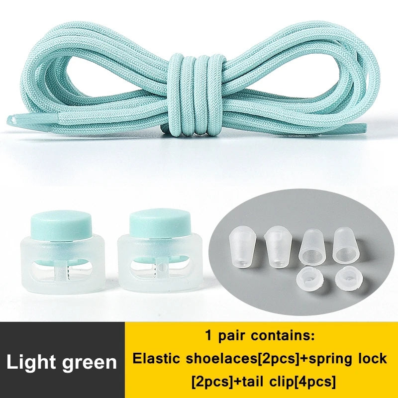 1 Pair Lazy Laces Elastic Snap Lock Shoelaces
