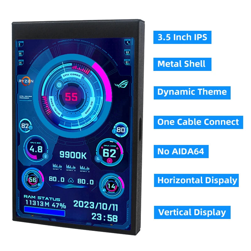 CPU RAM GPU HDD Monitor 320*480 IPS LCD ISB Display TURZX Software NO AIDA64