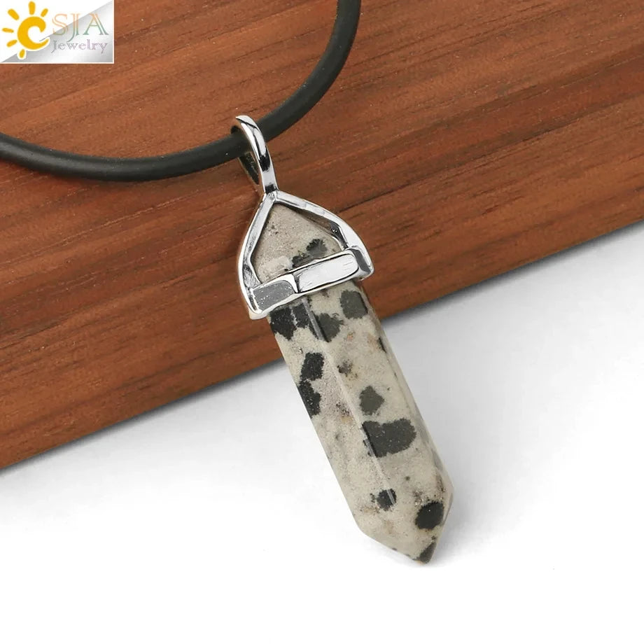 Hexagonal Bullet Crystal Necklaces