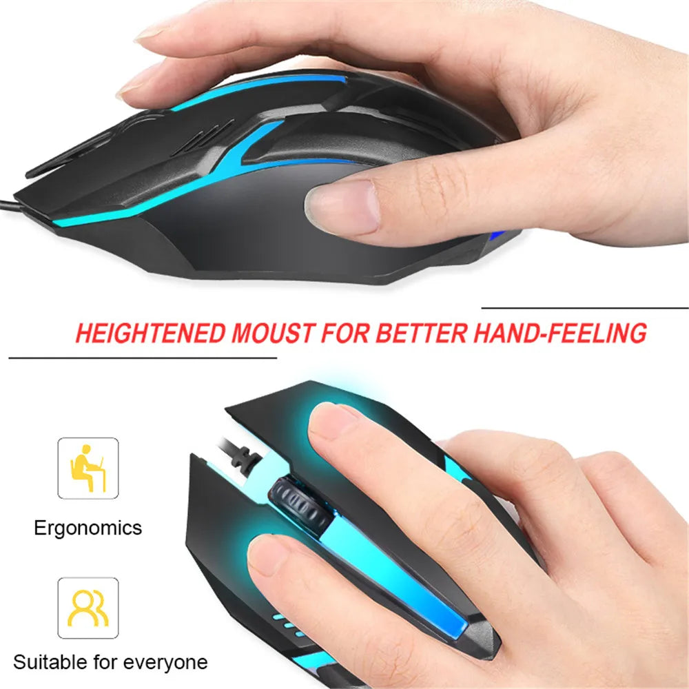 Colorful 3-Button LED E-Sports USB Wired Gaming Mouse