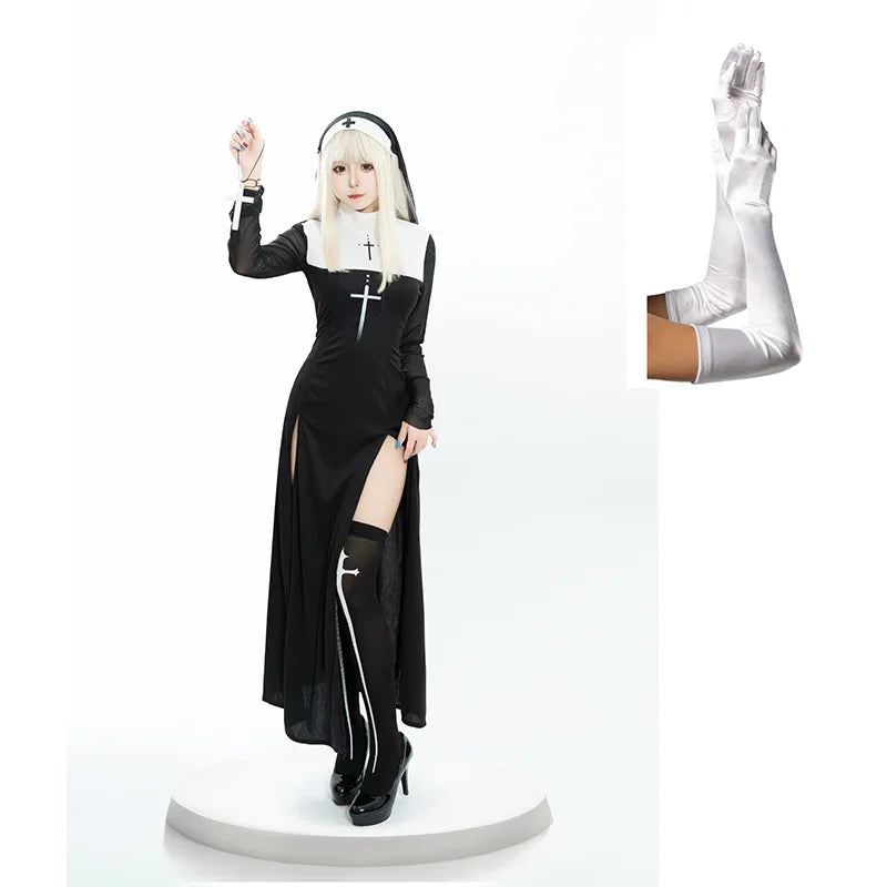 Halloween Anime Cosplay Costume Sexy Nun Dress