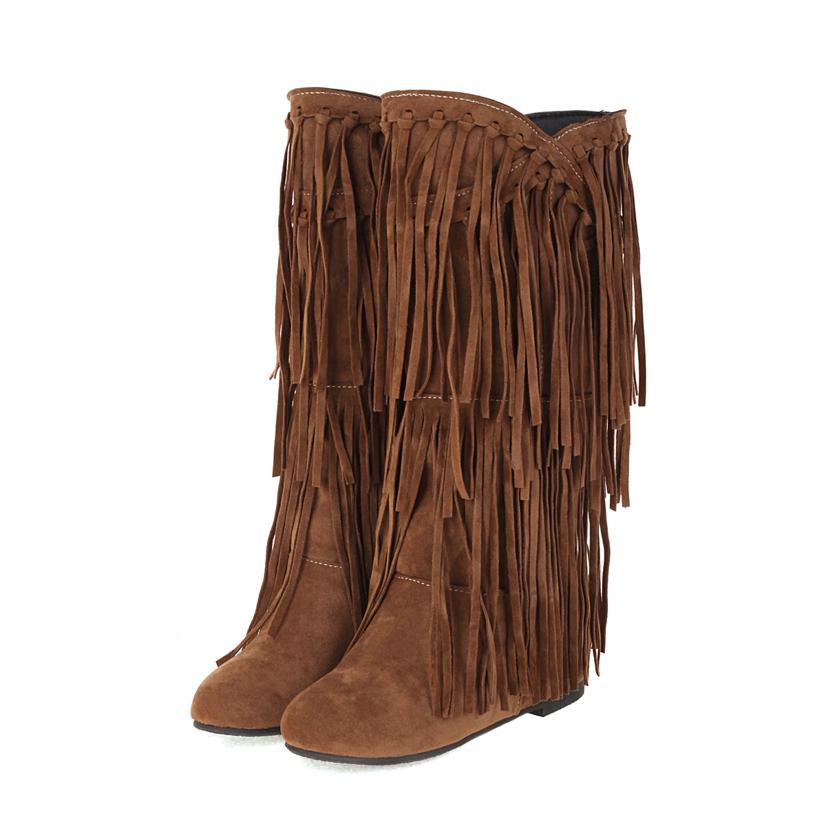 Bohemian Flock Tassel Mid-Calf Boots