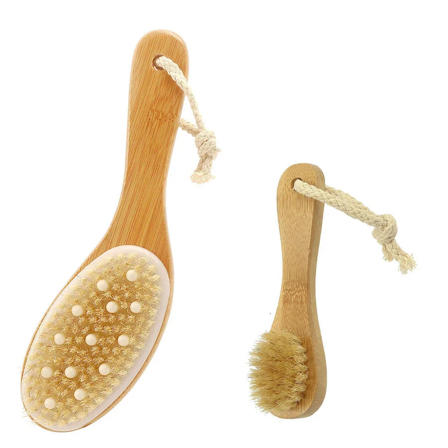 Body brush set exfoliating body dry brush