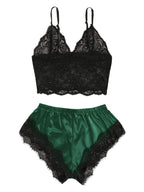 2PCS Women's Satin Pajama Set