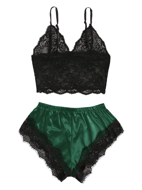 2PCS Women's Satin Pajama Set