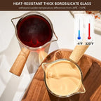Wood Handle 
Glass Measuring Cup