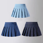 New Blue Casual Kids A-line Skirt with Shorts