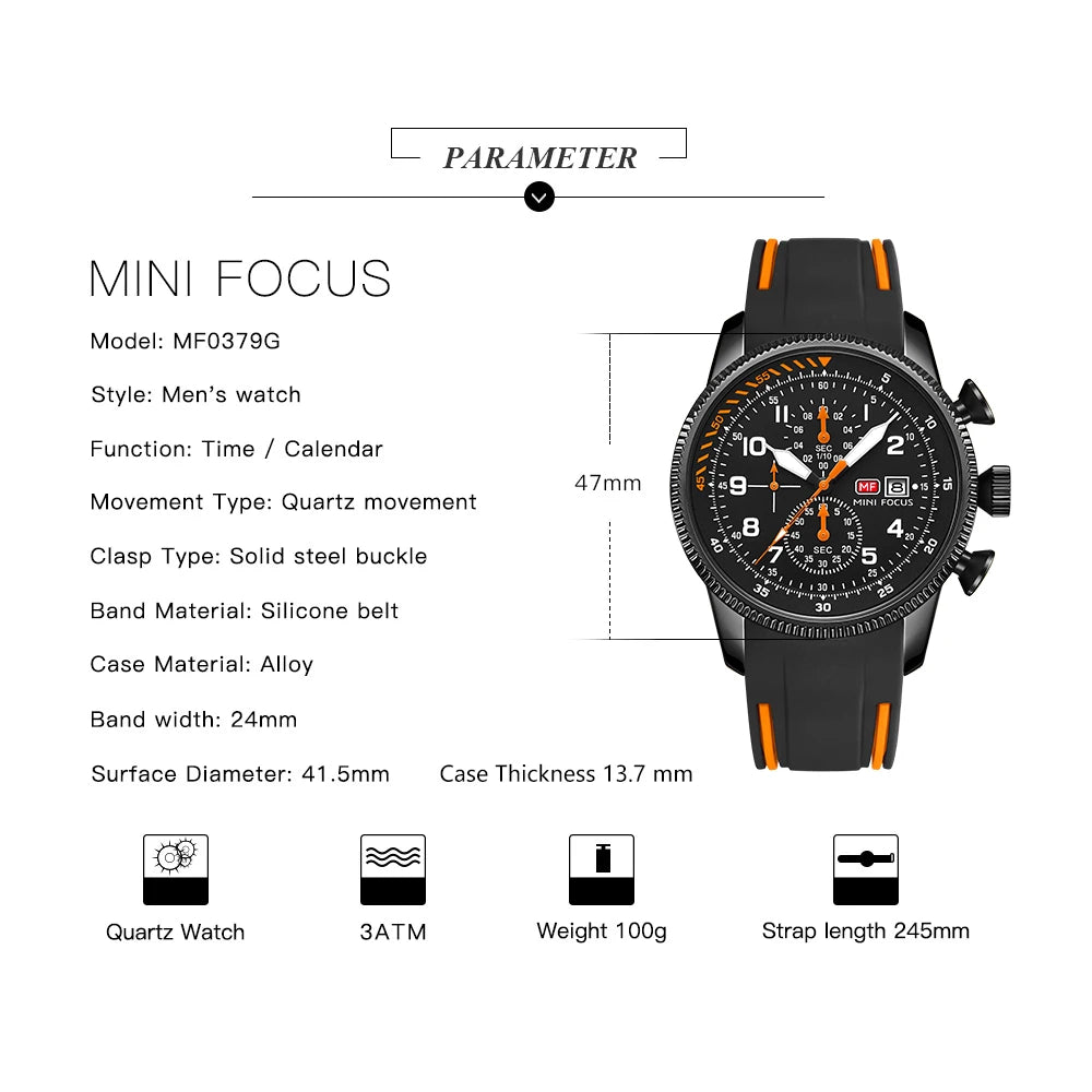 MINI FOCUS Electronic Quartz Watches