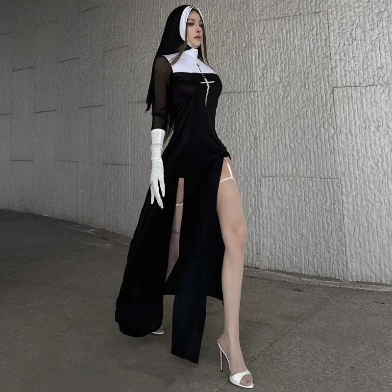 Halloween Anime Cosplay Costume Sexy Nun Dress